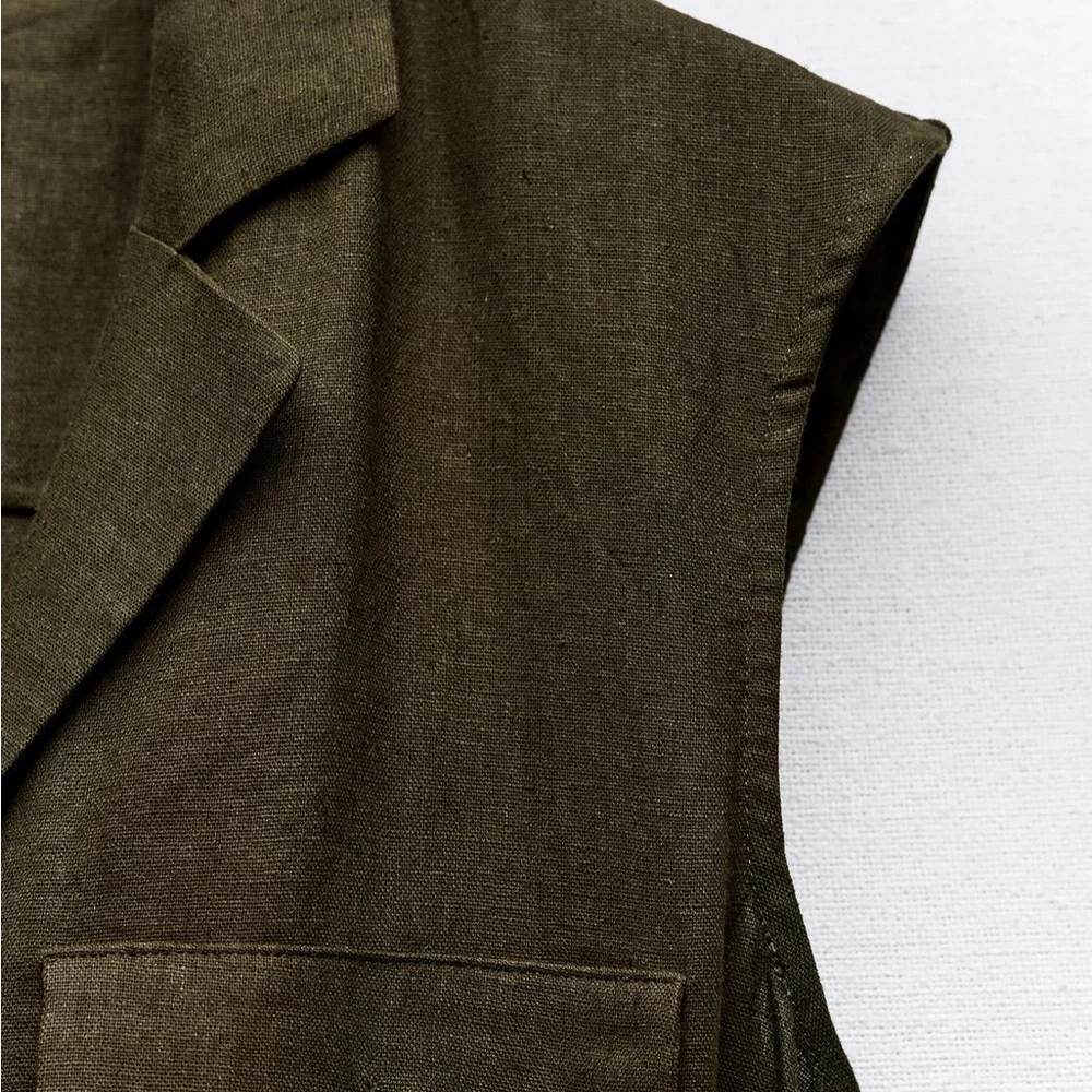 Zara Sleeveless Linen Blend Jumpsuit. New with Tags.
